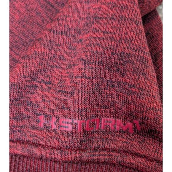 Under Armour Men's 1/4 Zip Pullover Sweatshirt Polyester Red Size L Storm Loose - Picture 5 of 8